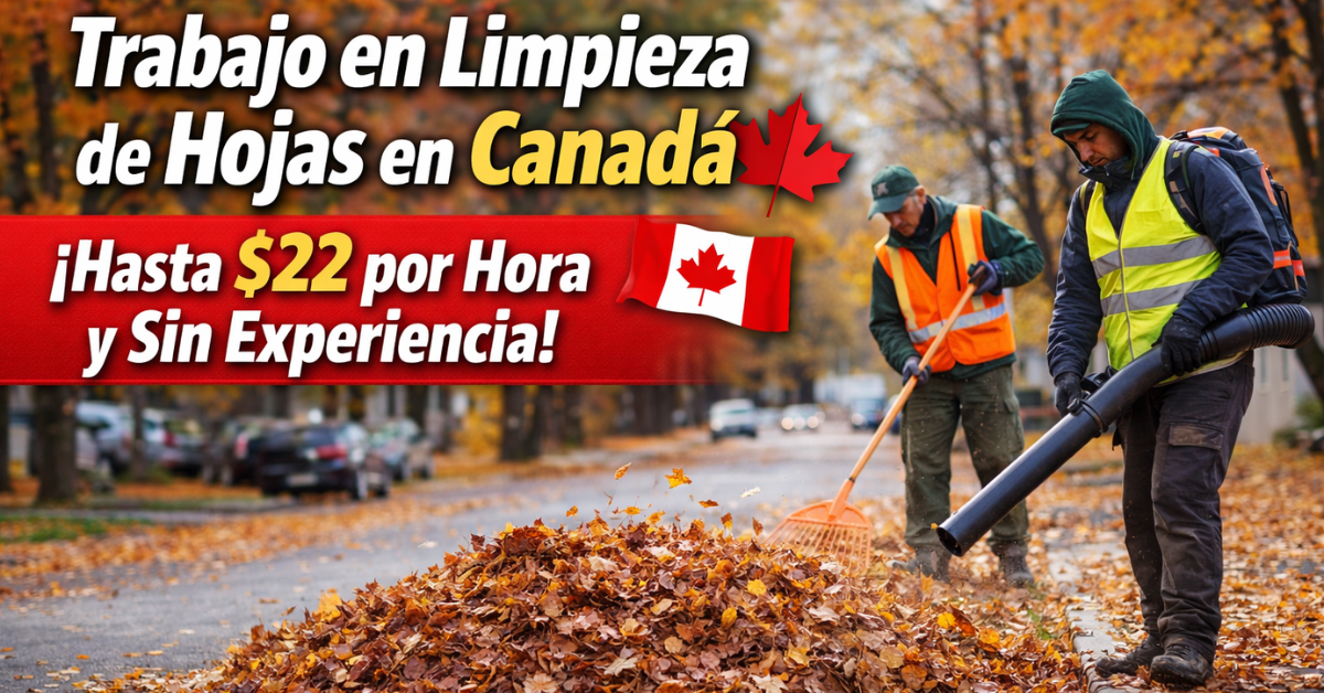 Trabajo en Limpieza de Hojas en Canadá: Pagan hasta $22 por Hora y No Piden Experiencia