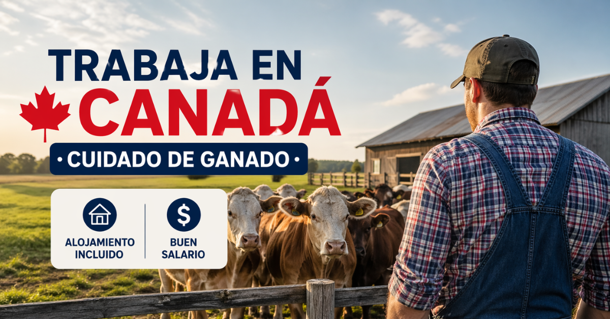 Trabaja en Canadá cuidando ganado con buen salario, alojamiento incluido y estabilidad laboral