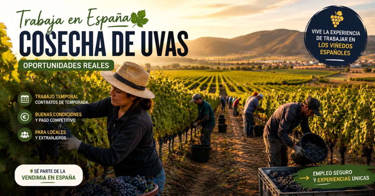 Trabajo en España: buscan personal para cosecha de uvas